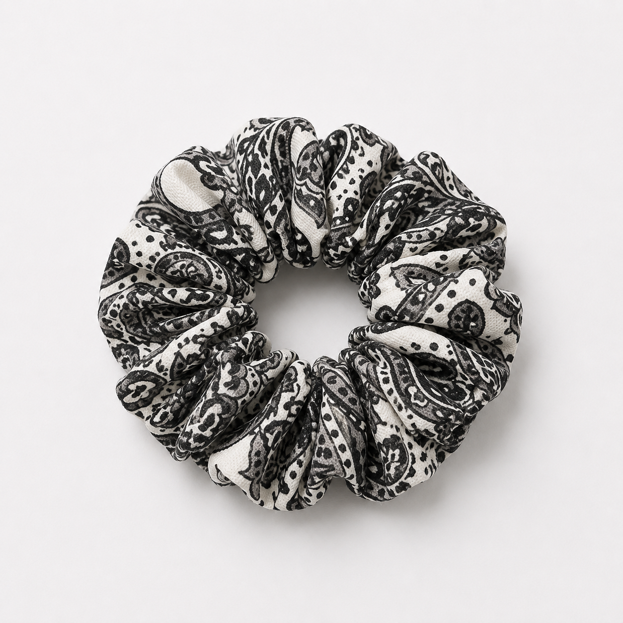 Black Paisley Hair Scrunchie