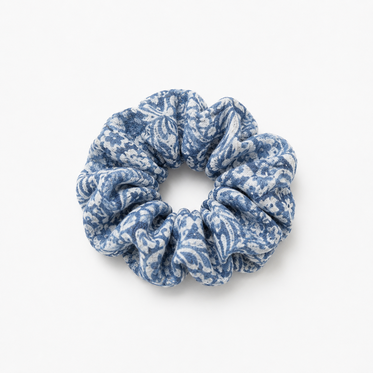 Blue Paisley Hair Scrunchie
