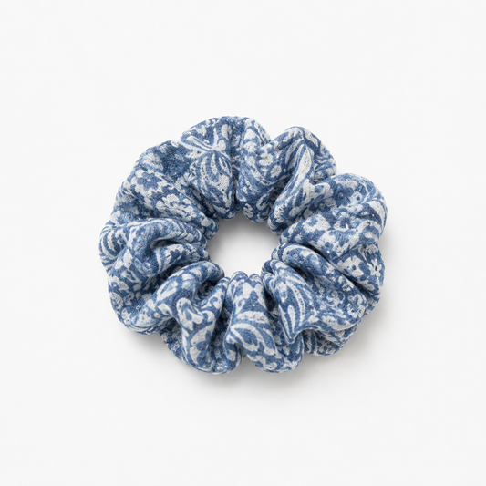Blue Paisley Hair Scrunchie