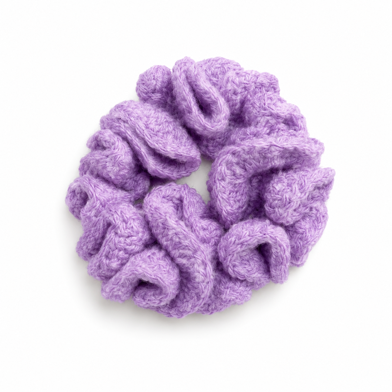 Purple Yarn Hair Scrunchie