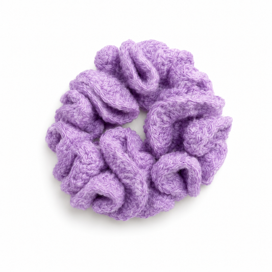 Purple Yarn Hair Scrunchie